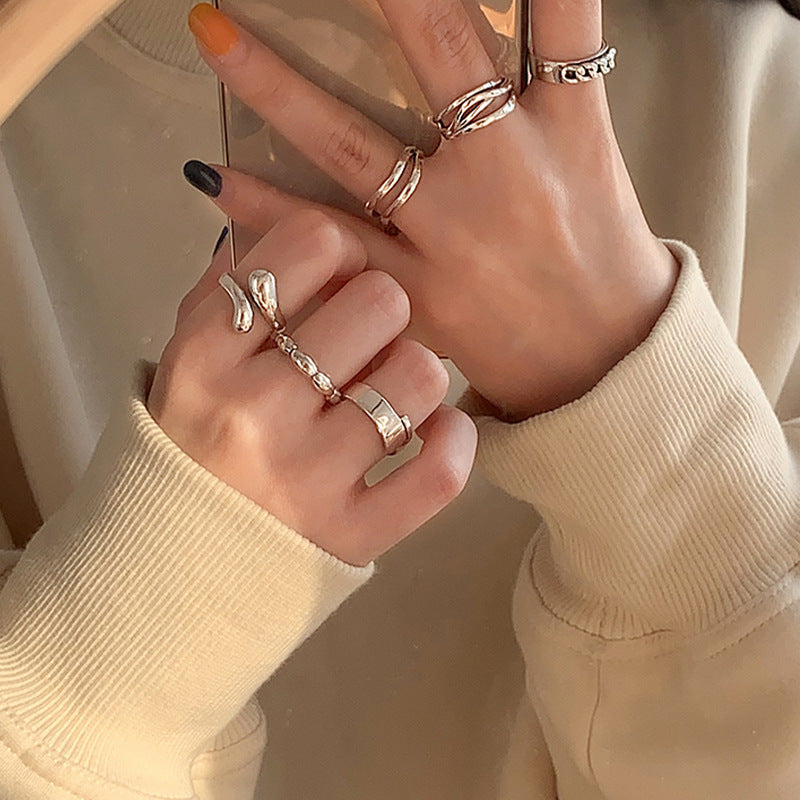 2026New design with high-quality texture925Index Finger Pure Silver Decorative Ring for Women, Light Luxury Niche ins Minimalist Style Personality Fashion Ring