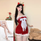 Halloween Atmosphere Bowknot Shawl Set Sexy Lingerie Christmas Uniform Sexy Internet Celebrity Streamer Battle Robe