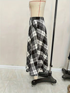 90s Grunge Plaid Maxi Skirt - "Brutal" MV Aesthetic