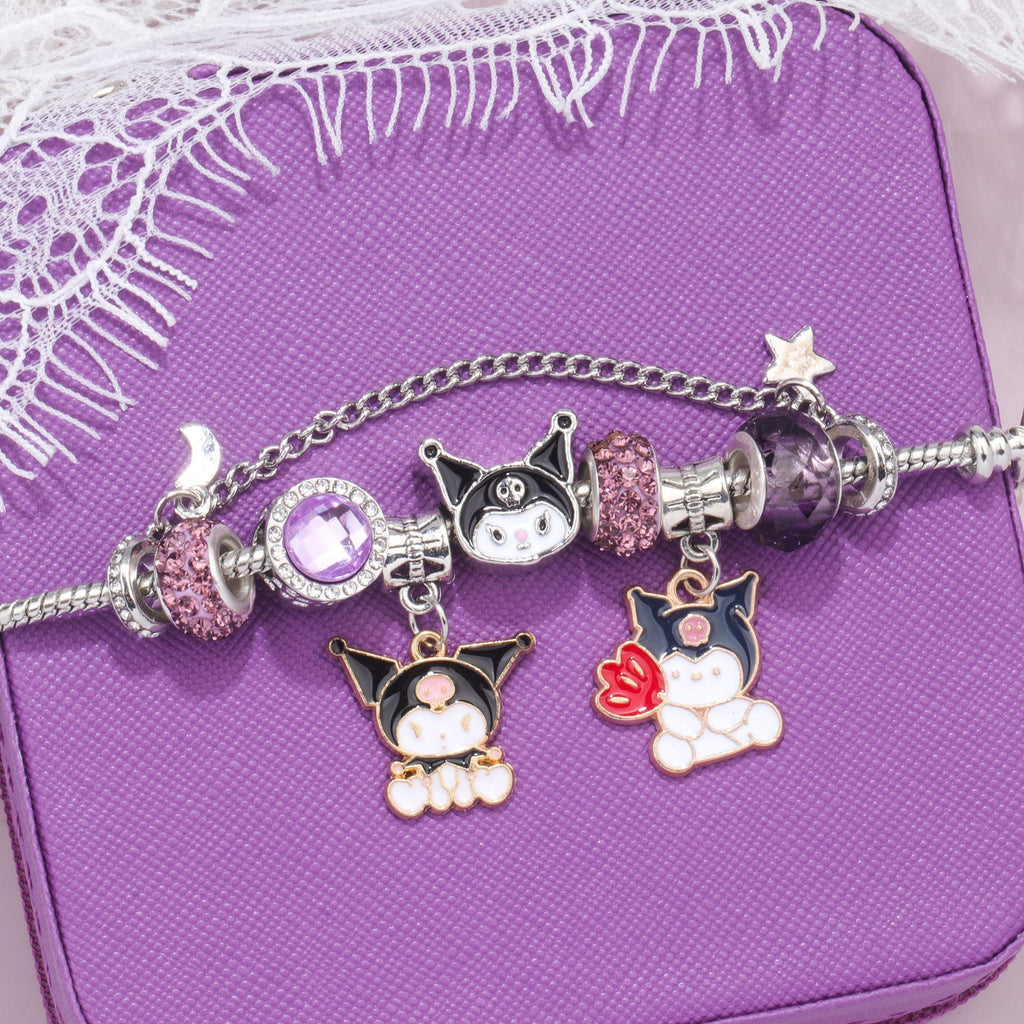 Hot Selling Sanrio Beaded Bracelet Cartoon Kuromi Labubu Beaded Bracelet Women's Accessories