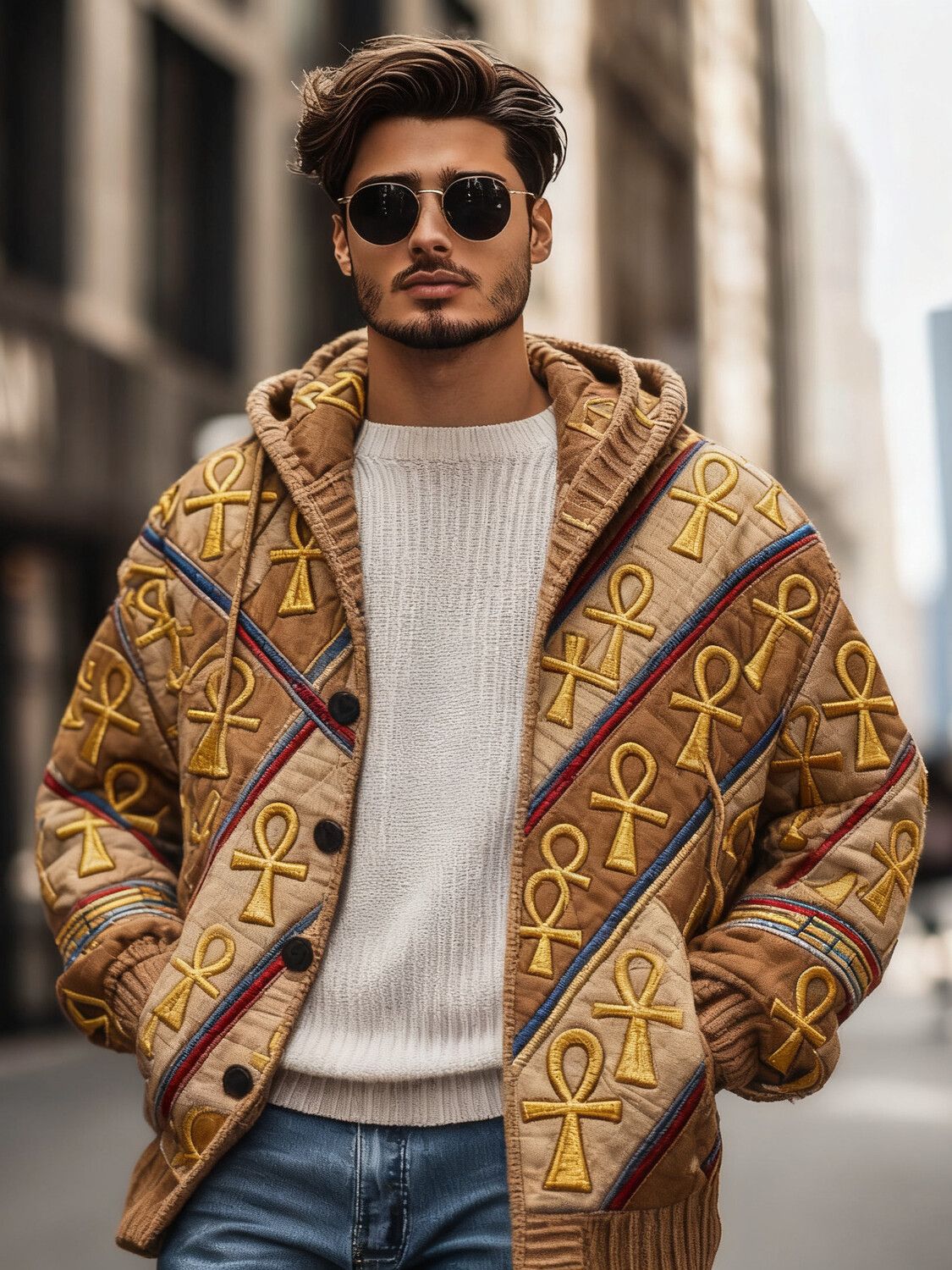 2025Hot Selling  Foreign Trade New Christmas3D Digital Printed Casual Zipper Hooded Jacket