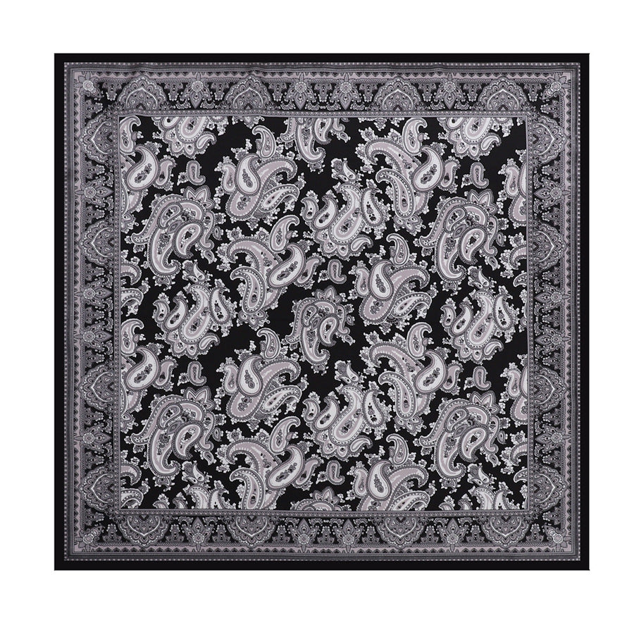 Same Style as Stars2025New Paisley Small Cashew Deformed Insect Satin70Silk Scarf Scarf Headscarf Fashion Design Small Water Drop Square Scarf Decoration Matching Headscarf