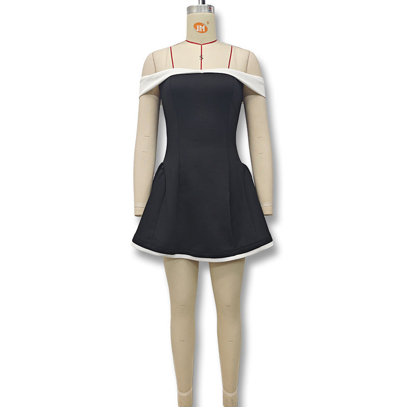 New Fashion Sexy Strapless One-Shoulder Slim Fit Short Dress