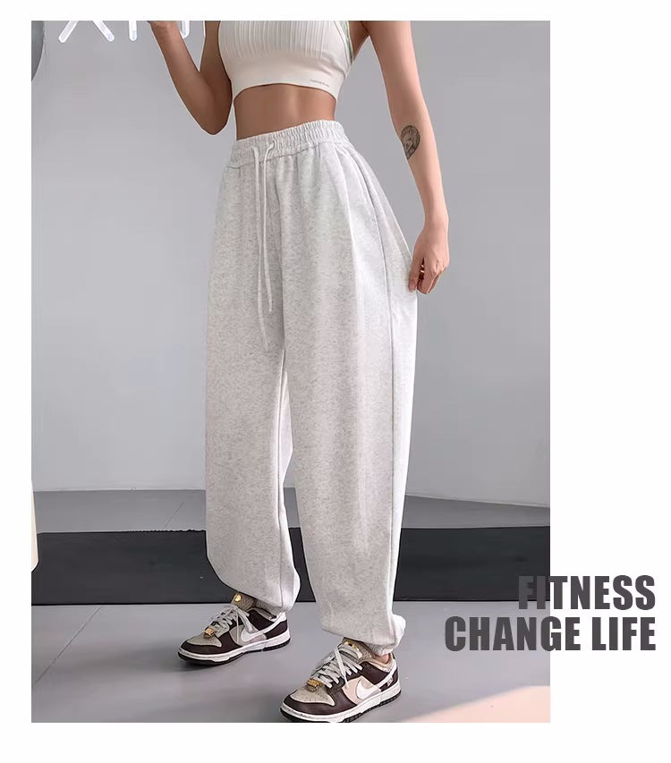 Women's Jogger Pants Yoga Casual Fitness Dance Training Running High Waist Drawstring Wide Leg Sweatpants Loose Fit1428