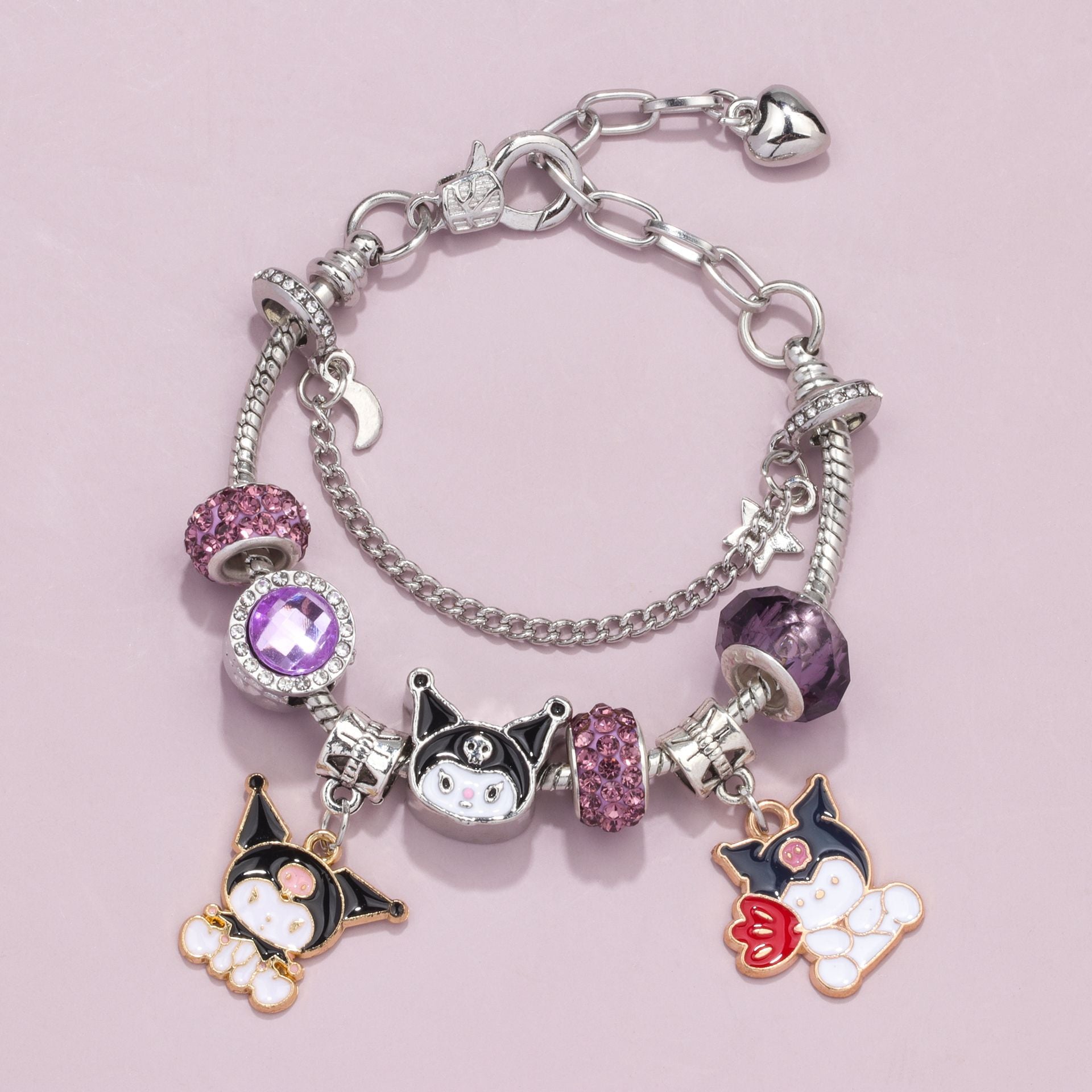 Hot Selling Sanrio Beaded Bracelet Cartoon Kuromi Labubu Beaded Bracelet Women's Accessories