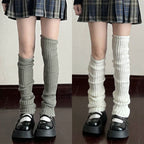 White Knitted Sock Covers Autumn Winter Warm Mid-Calf Socks y2k Harajuku Style Hot Girl Japanese Style jk College Style Slouch Socks for Women.