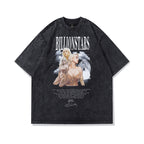 Celebrity Style American Retro Billie Singer Character Print Short Sleeve T Men's and Women's Street Style Short Sleeve T-Shirt