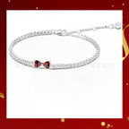 Panjia Silver Plated Hot Selling Product Bow Necklace Ear Stud Ring Bracelet4Set Gift Set Women's All-Matching