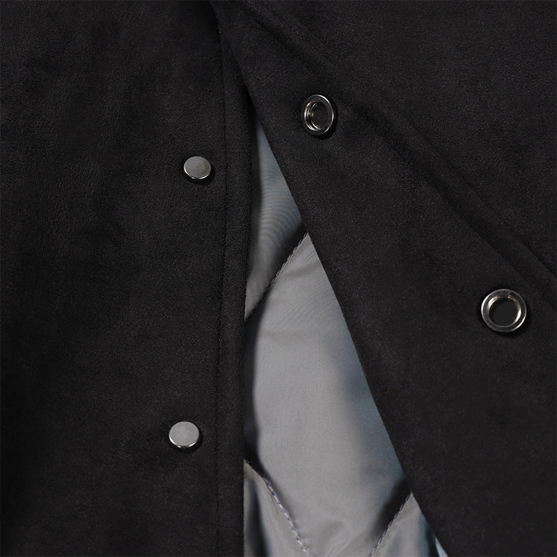 Star Style Autumn Winter Sports Jacket Casual Loose Long Sleeve Top Couple Spliced Sleeve Baseball Cotton Jacket Handsome Unisex Outerwear