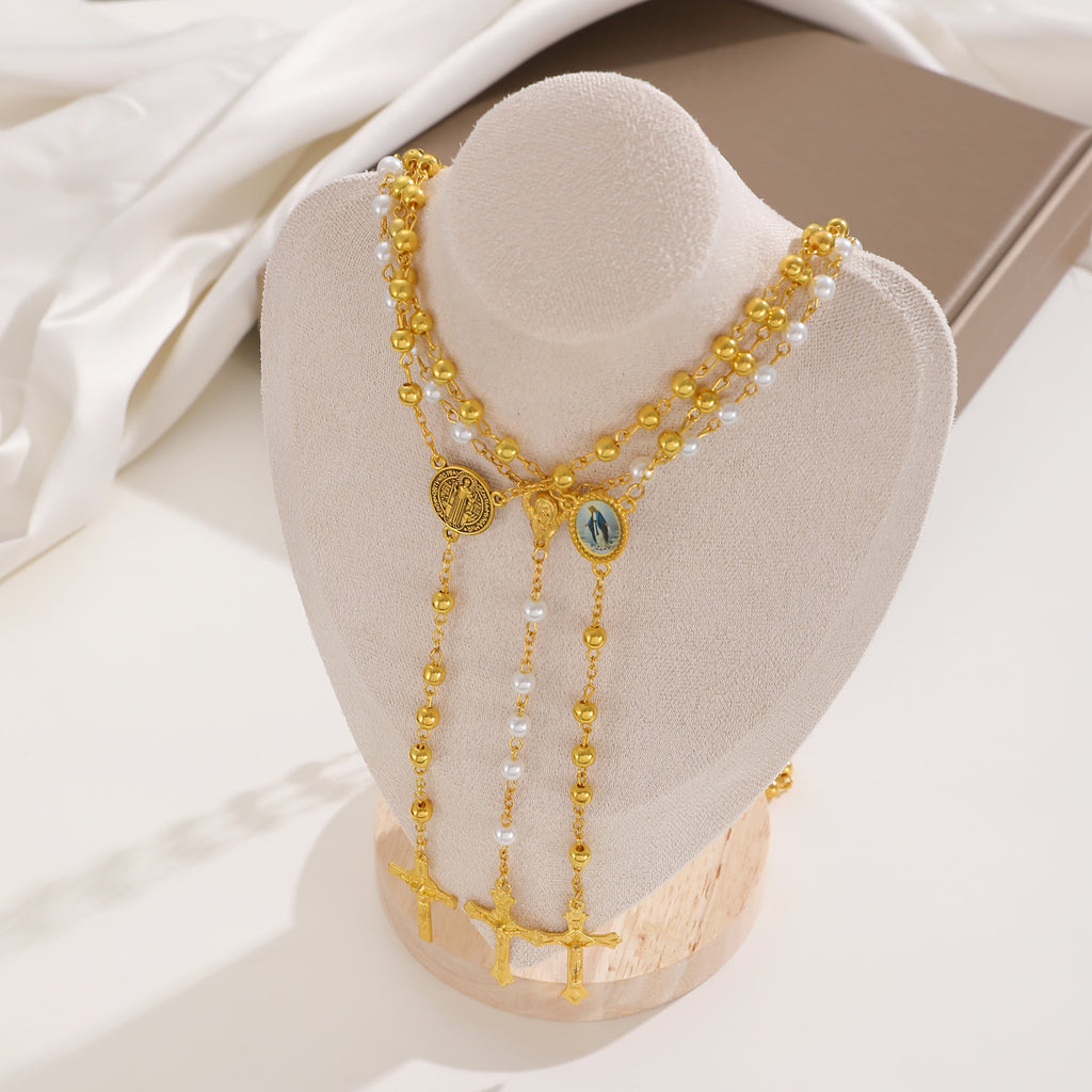 Celebrity Style Popular Cross Long Chain Necklace for Women Easter Trendy Jewelry Sexy Tassel Virgin Mary Pendant