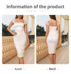 Square Neck Strap Dress Sexy Satin Lace Backless Hip-Mid Skirt Dress