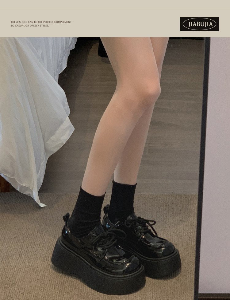 90s Grunge Platform Oxfords - Chunky Sole height Booster