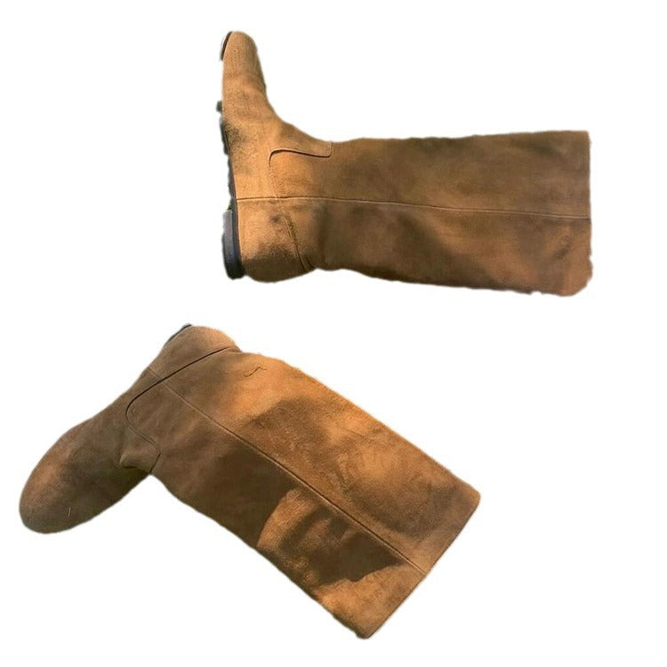 SOUR Era Suede Slouch Boots - Vintage Knee-High Fit