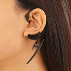 Star Style Thorn Spine Skeleton Mechanical Style Ear Hook Niche Design Irregular Metal Non-Pierced Ear Clip Unisex Earrings Has Been Blessed for Safety