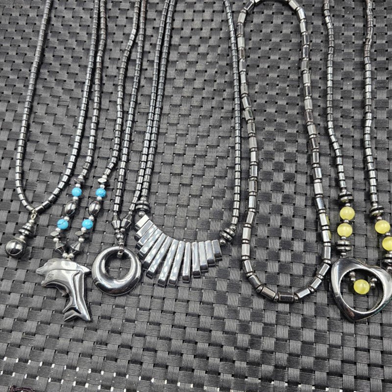 Star Custom Celebrity Imitation Terahertz Dolphin Necklace Round Ring Jade Clasp Cross Necklace Jewelry Sweater Chain Collarbone Necklace