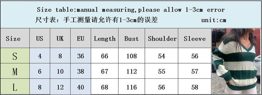 "Library Crush" Oversized Cable Knit - Preppy Striped Pullover