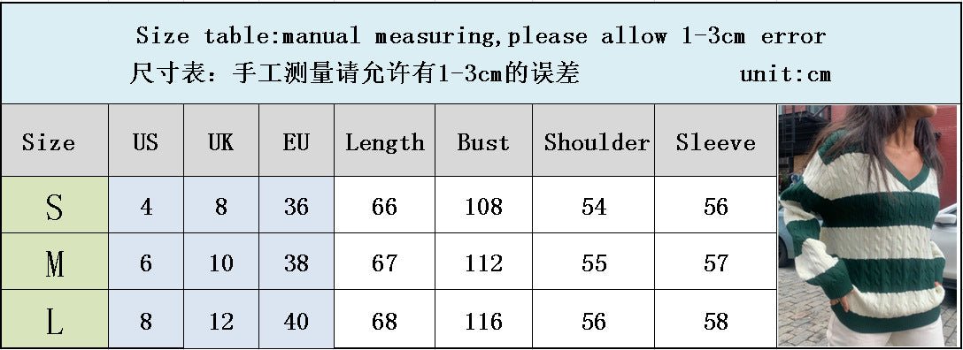 "Library Crush" Oversized Cable Knit - Preppy Striped Pullover