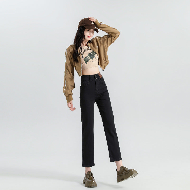 Rockstar Girlfriend High-Waist Cigarette Jeans - Noir Black