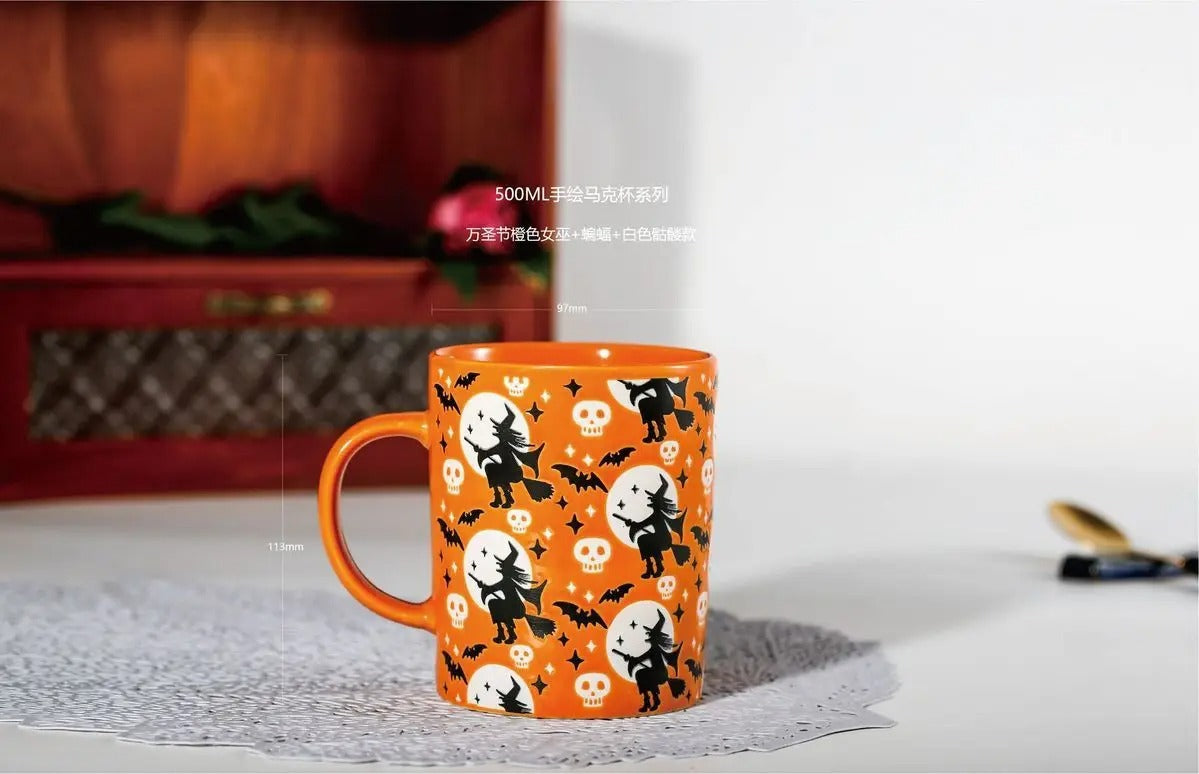Skull Ceramic Mug Halloween Skull Witch Mug Coffee Cup Creative Gift