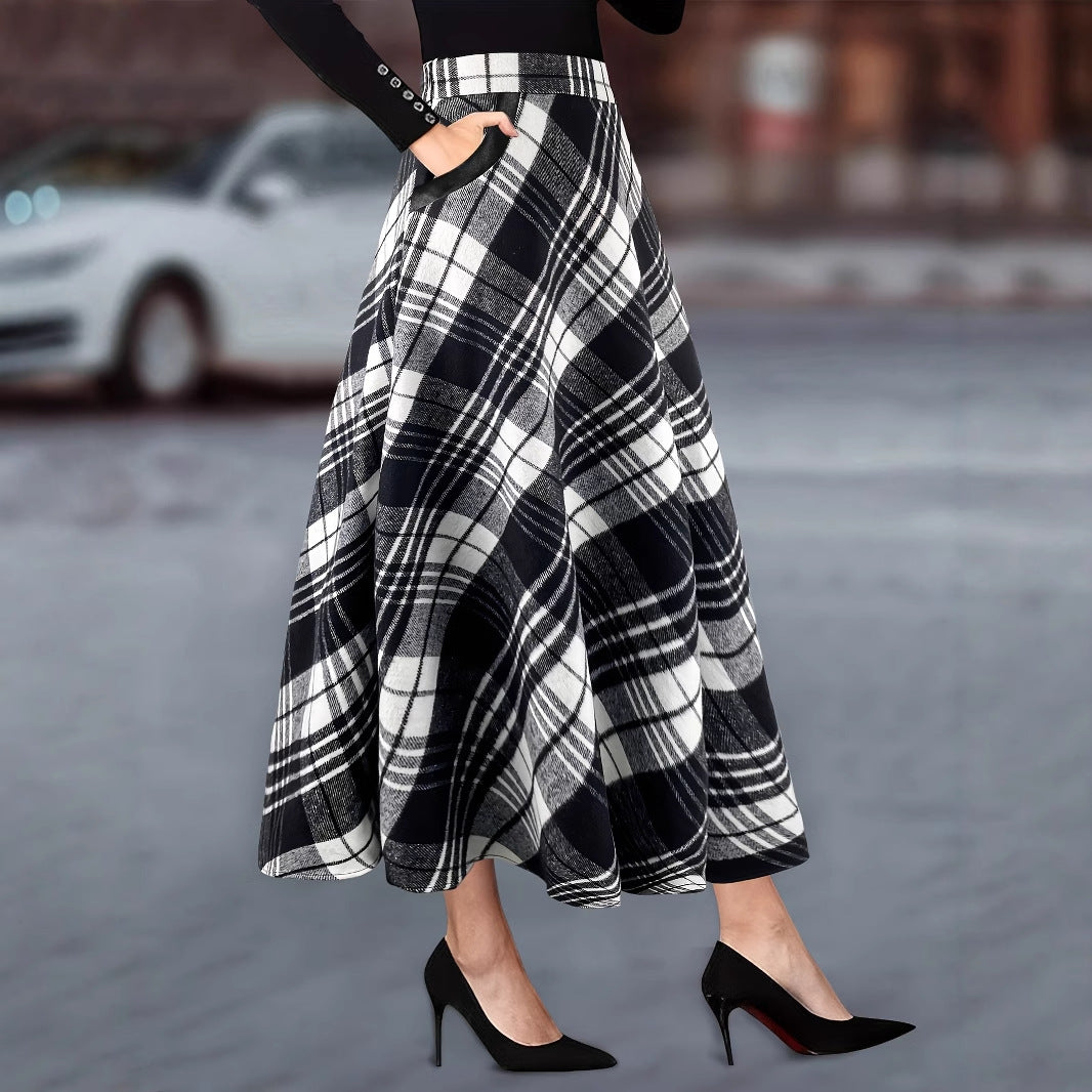 90s Grunge Plaid Maxi Skirt - "Brutal" MV Aesthetic