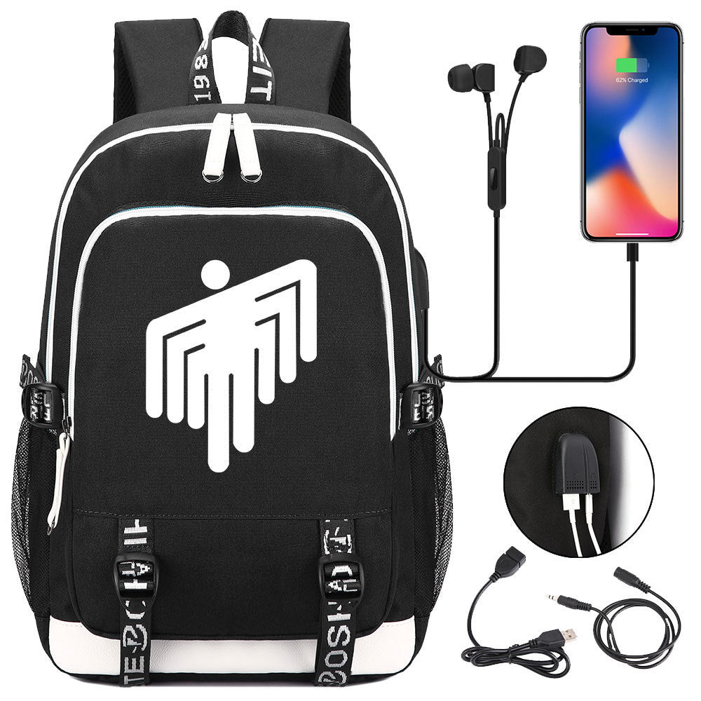 Celebrity Style Trend Billie Teenage Primary and Secondary School Students Schoolbag USB Men's and Women's Casual Backpack