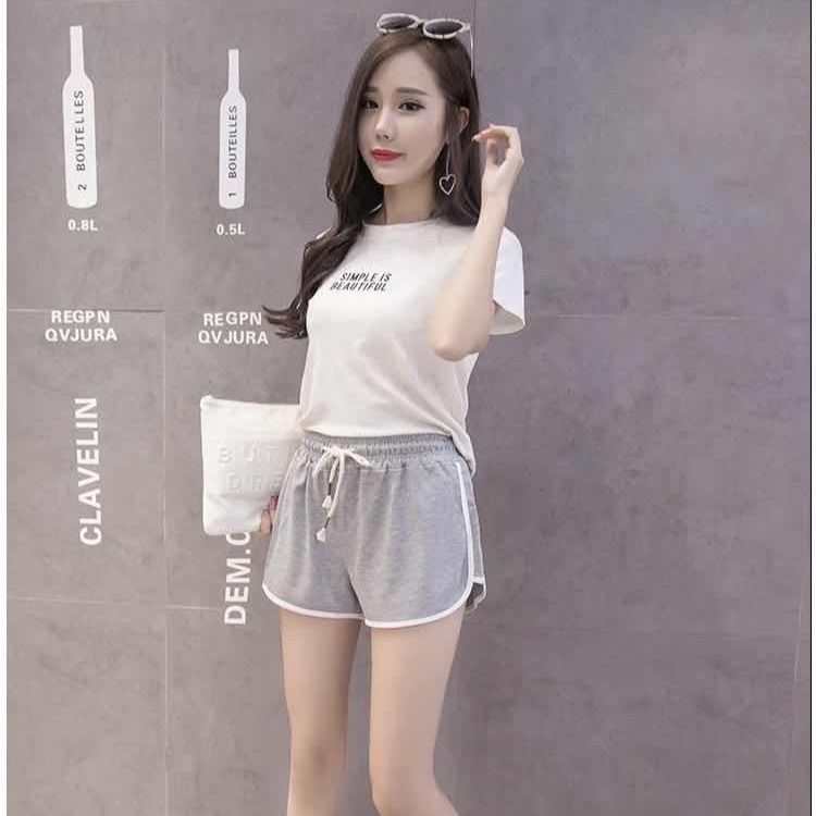 New Sports Shorts Women's Home Casual Solid Color Beach Pants Plus Size Running Yoga Shorts