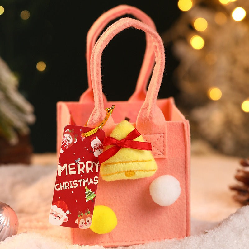 48h Shipping Christmas Eve Packaging Bag Small Gift Bag Felt Handheld Candy Bag