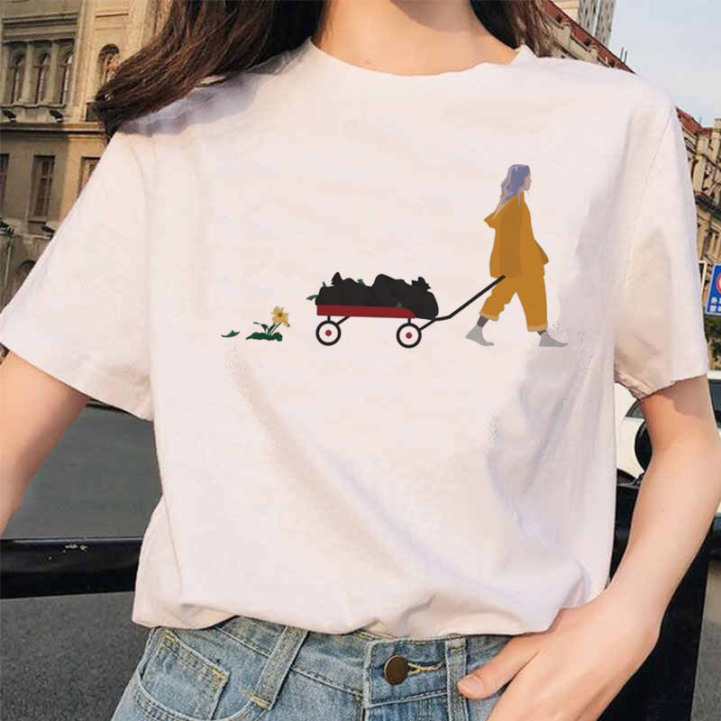 Same Style as Stars Billie Girl with a Pearl Earring World Famous Painting by Vermeer Short Sleeve T T-shirt Women's Bottoming Shirt