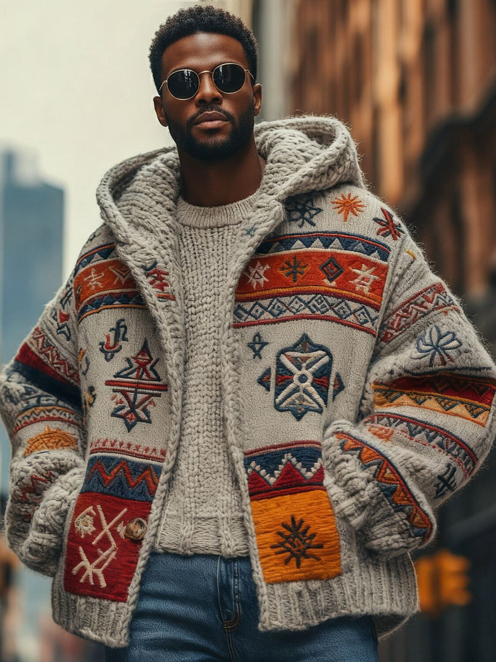 2025Hot Selling  Foreign Trade New Christmas3D Digital Printed Casual Zipper Hooded Jacket