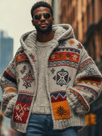 2025Hot Selling  Foreign Trade New Christmas3D Digital Printed Casual Zipper Hooded Jacket