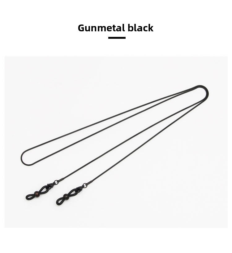 Celebrity Style Snake Chain Stainless Steel Non-Fading Mask Chain Titanium Steel Glasses Chain Women's Neck Hanging Men's Mask Rope Hanging Chain High-End Safety Protection