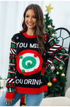 2025Autumn and Winter New Christmas Sticky Ball Sweater Women's Christmas Long Sleeve Knitted Sweater