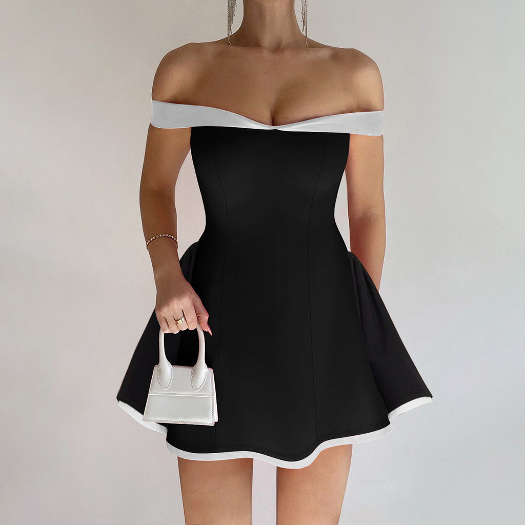 New Fashion Sexy Strapless One-Shoulder Slim Fit Short Dress