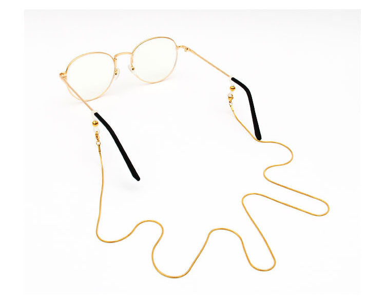 Celebrity Style Snake Chain Stainless Steel Non-Fading Mask Chain Titanium Steel Glasses Chain Women's Neck Hanging Men's Mask Rope Hanging Chain High-End Safety Protection