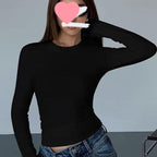 Fleece-Lined Thickened Polar Fleece Autumn Winter Base Shirt Regular Shoulder Round Neck Long Sleeve