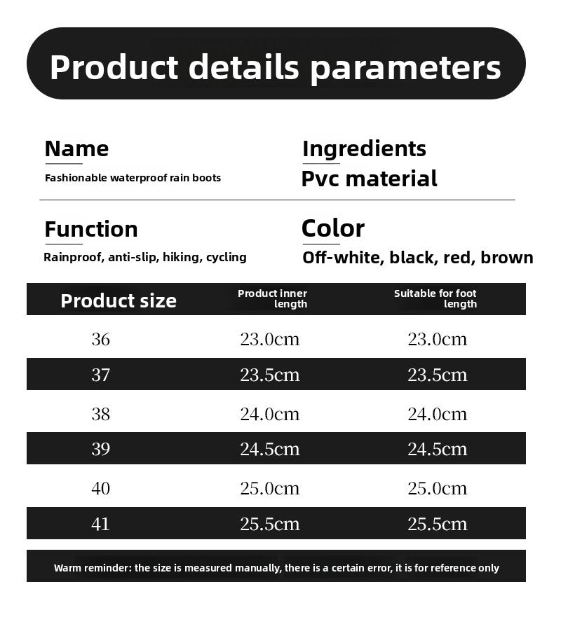 Star Custom Fashion Korean Style Women's High Tube Rain Boots Non-Slip Waterproof Wear-Resistant Long Tube Water Boots Adult Rubber Shoes