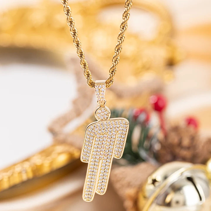 Same Style as Stars Billie Trendy Pendant Full of Zirconia for Trendy People hiphop Hip Hop Necklace