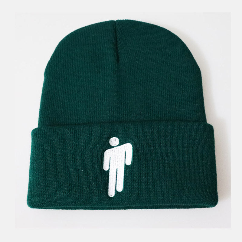 Same Style as Stars Billie Embroidered Knitted Hat Pullover Unisex Woolen Cold Hat Same Style as Stars