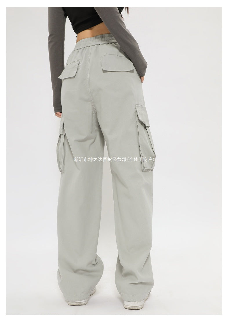 New Retro Cargo Pants Japanese Style Trendy Street Wide-Leg Pants Fashion Unisex Casual Pants Hot Girl