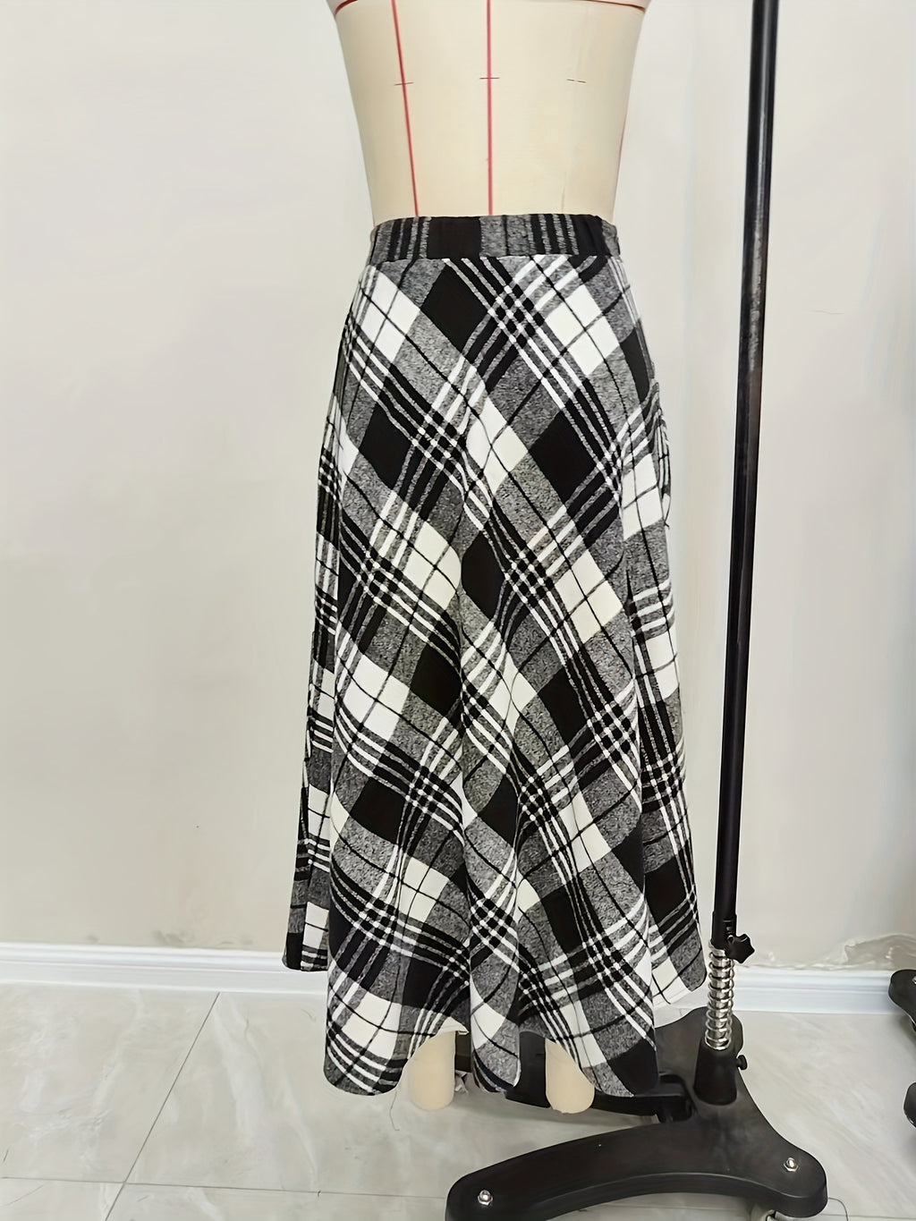 90s Grunge Plaid Maxi Skirt - "Brutal" MV Aesthetic