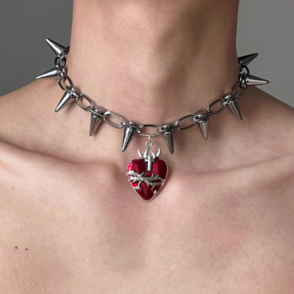 Star Custom 2025New Year's Exaggerated Punk Necklace y2k Irregular Subculture Hip-Hop Trend Unisex Niche Collarbone Chain