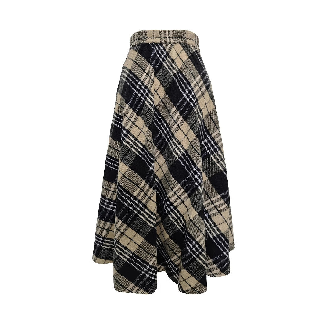 90s Grunge Plaid Maxi Skirt - "Brutal" MV Aesthetic