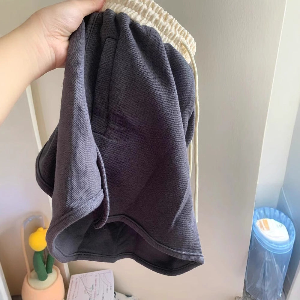 Casual Sports Shorts for Women Summer New Loose Slimming Versatile Hot Pants Color Block Straight Three-Quarter Pants Trendy