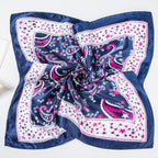 Same Style as Stars2025New Paisley Small Cashew Deformed Insect Satin70Silk Scarf Scarf Headscarf Fashion Design Small Water Drop Square Scarf Decoration Matching Headscarf