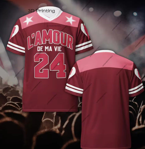 Same Style as Stars Billie Concert T T-shirt Football T Special Shirt T Short Sleeve Shirt Set