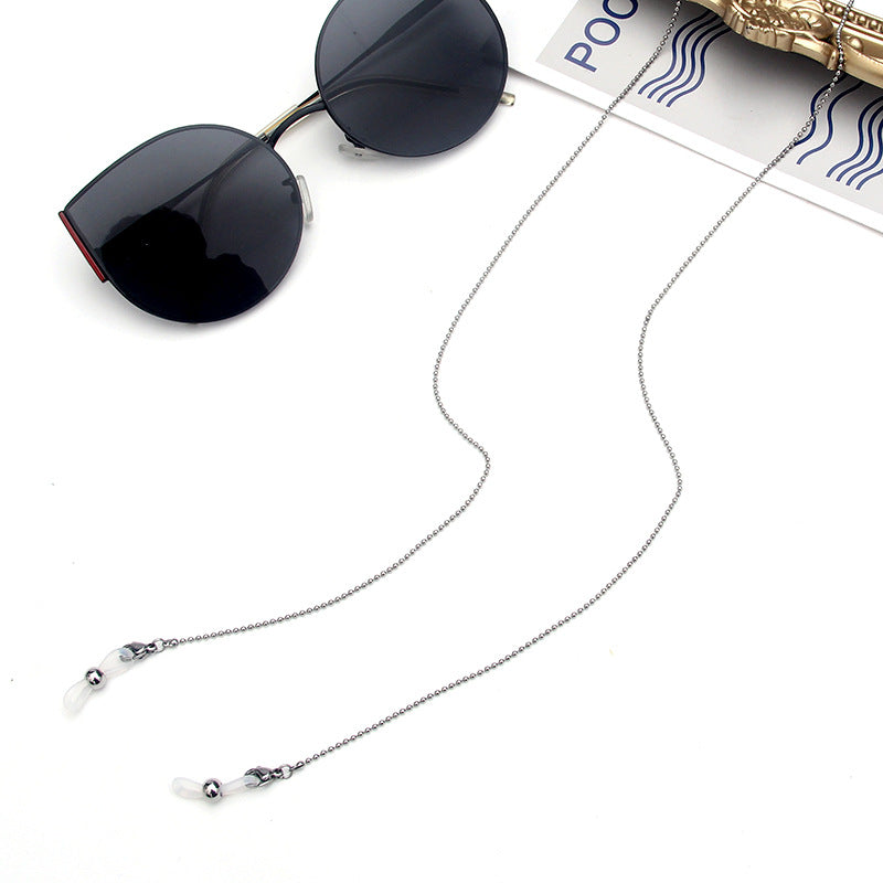 Celebrity Style Snake Chain Stainless Steel Non-Fading Mask Chain Titanium Steel Glasses Chain Women's Neck Hanging Men's Mask Rope Hanging Chain High-End Safety Protection