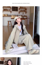 High-End Casual Sports Suit for Women, Autumn and Winter, Petite Workwear Style, Sweatshirt and Sweatpants Two-Piece Set, Early Autumn Complete Set