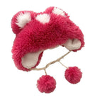 Women's Hat2024New Fluffy Cute Bear Thickened Warm Hat for Autumn and Winter, Big Head Circumference, Face Slimming Pullover Hat