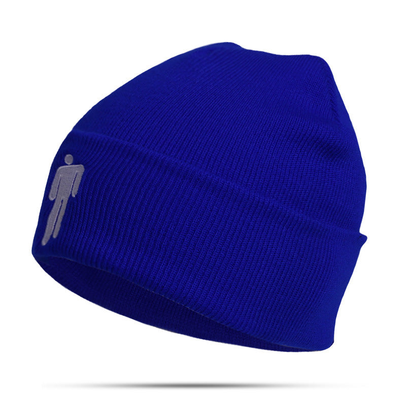 New style knitted hat similar to celebrity style Billie Knitted Hat Embroidery Autumn Winter Export Pullover Brimless Hat