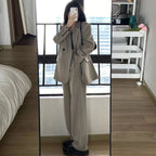 Fashionable Casual High-End Women's Blazer2025New Spring and Autumn Korean Style Loose Slimming Two-Piece Suit Set